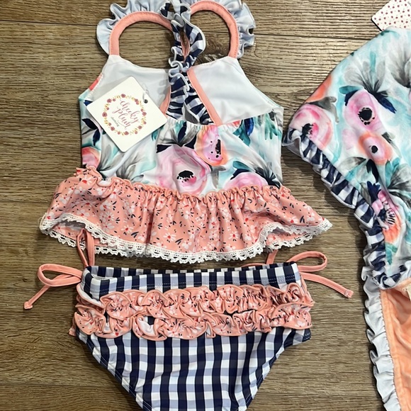 Cheeky Plum Calypso Swim Set! NWT 2T Selah Tankini Bikini and cover up - Picture 6 of 16